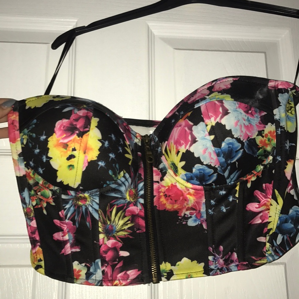 Floral Corset Crop Top